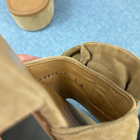 STUART WEITZMAN Suede Beige Bow Accents Mule Sandals Slides Size 7 M - Picture 10 of 11